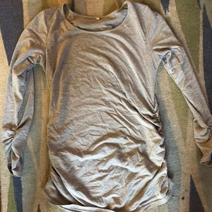 Grey long sleeved maternity shirt